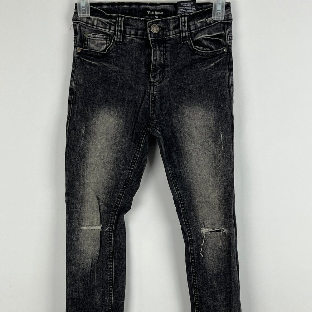Wild Horse Kids Jeans Size 10 Black Waist 24in Inseam 25in Rise 8.5in Stretch